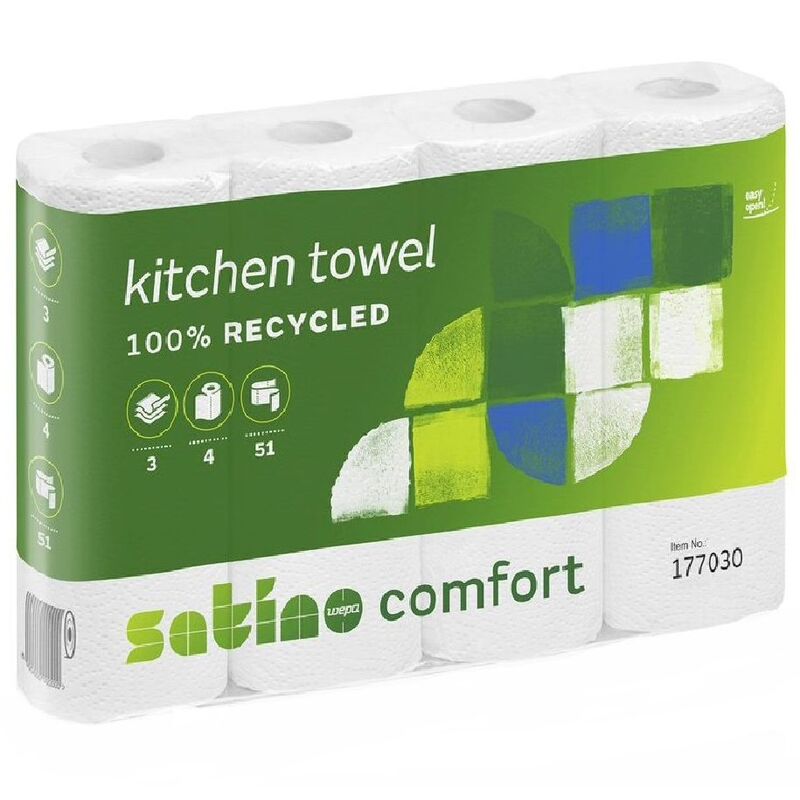 Satino Haushaltspapier Comfort, weiss, 4 Rollen