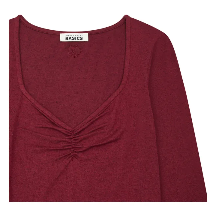 SMALLABLE BASICS Top Femme Froncé Jersey | Bordeaux