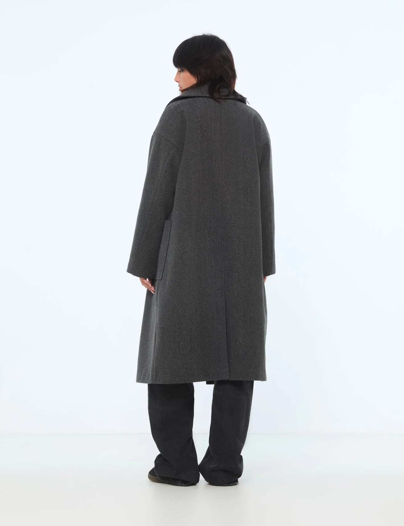Long manteau gris