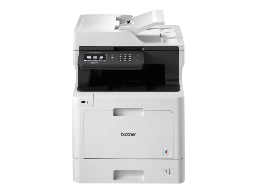 Brother DCP-L8410CDW - Multifunktionsprinter - farve - laser - 215.9 x 355.6 mm (original) - A4/Legal (medie) - op til 31 spm (kopiering) - op til 31 spm (udskriver) - 300 ark - USB 2.0, Gigabit LAN, Wi-Fi(n), USB vært