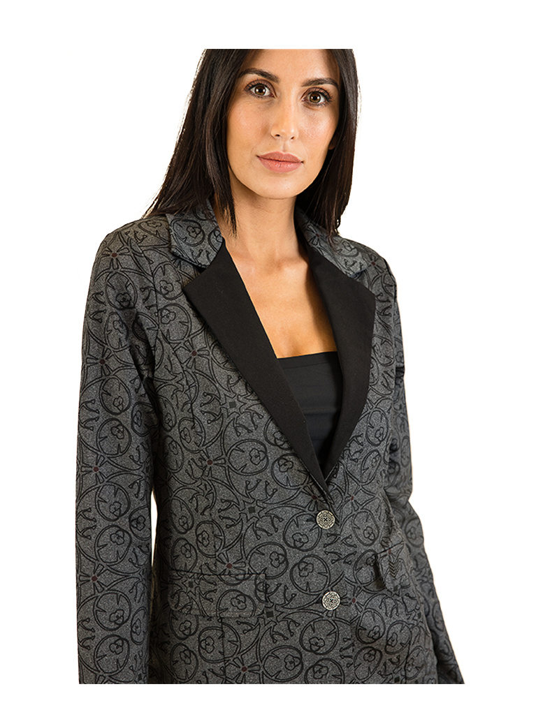 HBT ART GALLERY | ART PRINT SHIRLEY BLAZER FEMME GRIS CHINÉ