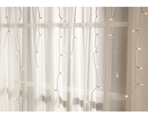 LED-ijspegelverlichting Lafiora 7 x 0,7 m + 10 m aansluitsnoer, 360 LED's, warm wit licht, inclusief afstandsbediening, timer, dimmer en geheugenfunctie