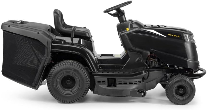 ALPINA AT4 84 A manueller Gartentraktor 84 cm - STIGA 352 CCM Motor - 200 L Grasfangkorb - elektromagnetische Kupplung - Mulchkit inklusive - Scheinwerfer und Stoßfänger