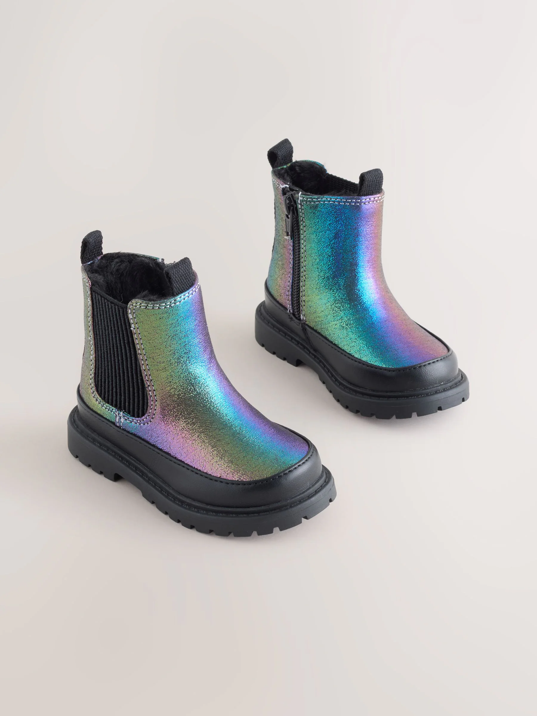 Regenboogprint - Wijde Chelsea enkellaars