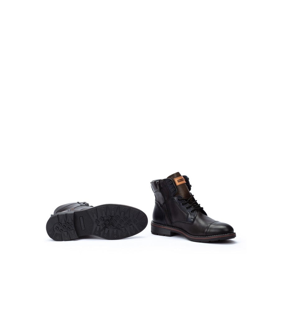 Botas de tornozelo Pikolinos York em couro preto