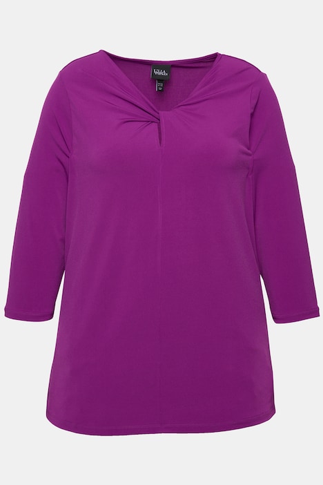 Shirt, drapierter Ausschnitt, Classic, 3/4-Arm
