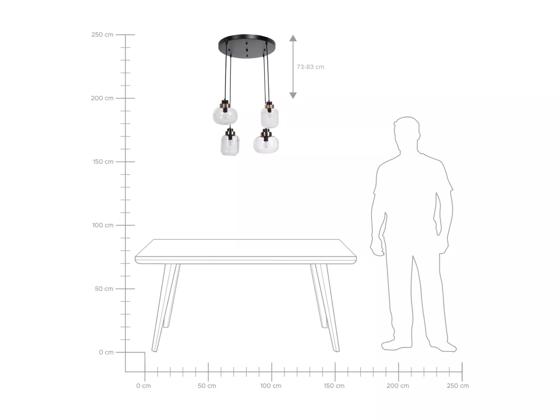 Lampe suspension ZAYANDE Verre Gris clair