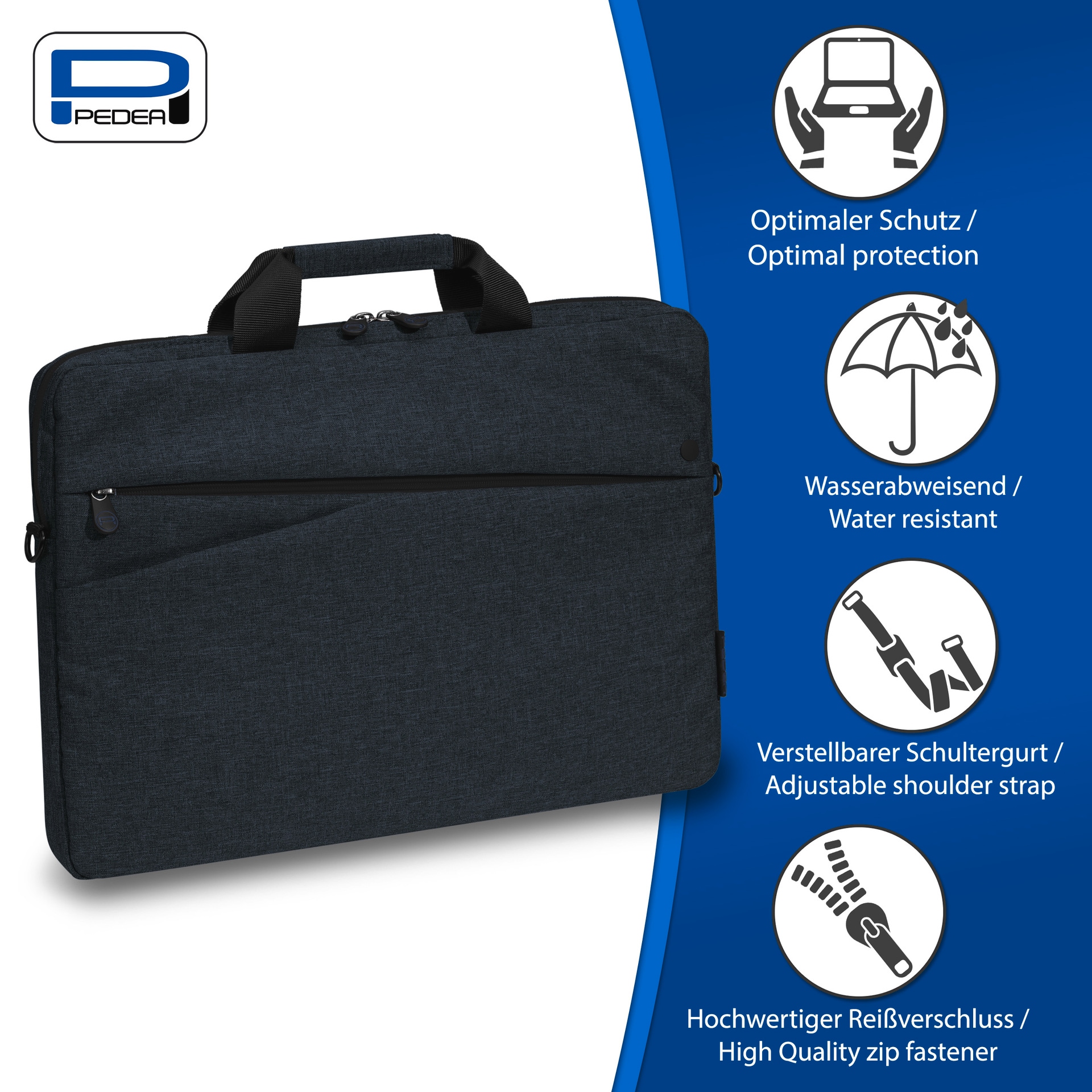PEDEA Laptoptasche »Notebooktasche Fashion bis 33,8 cm (bis 13,3)« dicke Polsterung und ein fleeceartiges, weiches Innenfutter