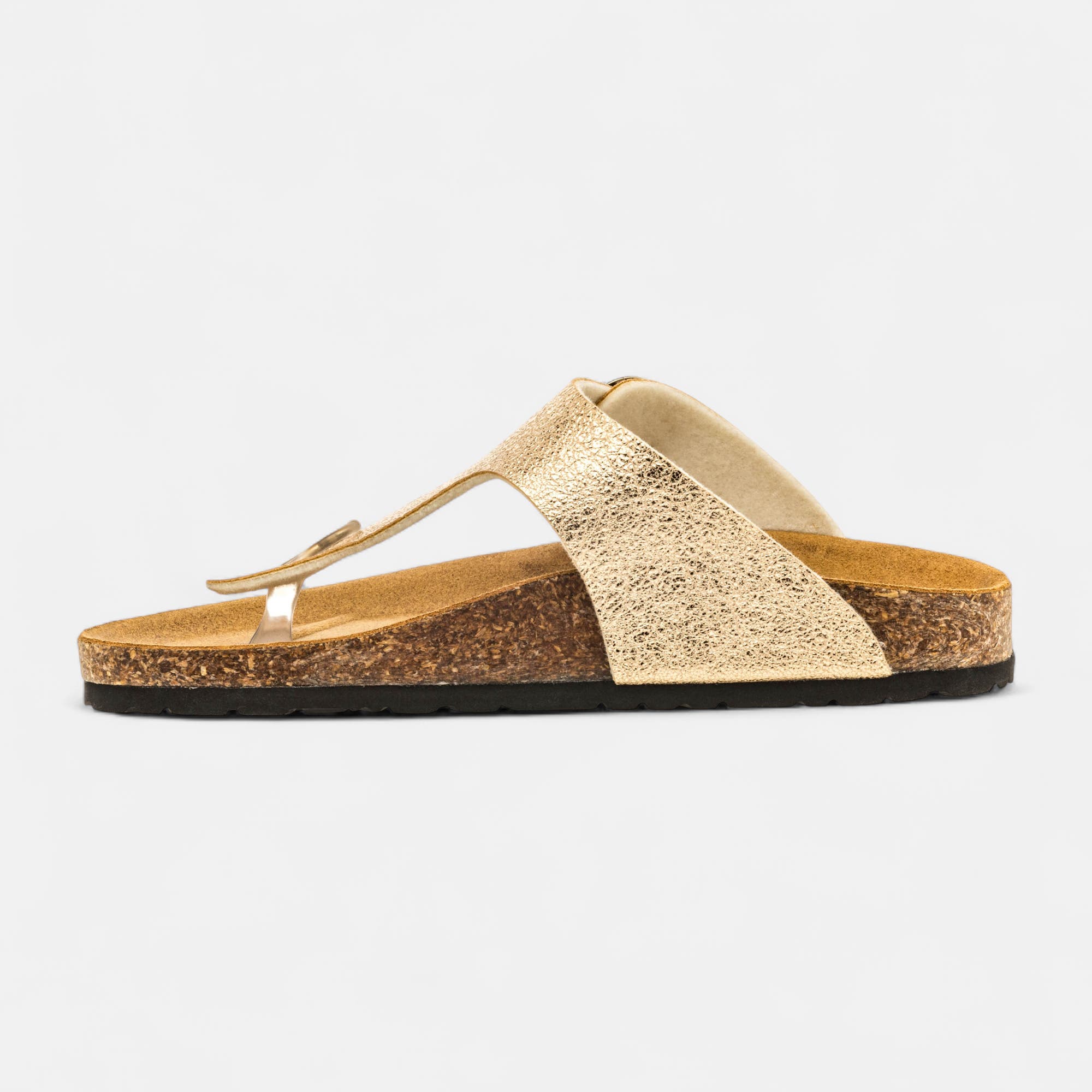 Mules semelle liège Femme or