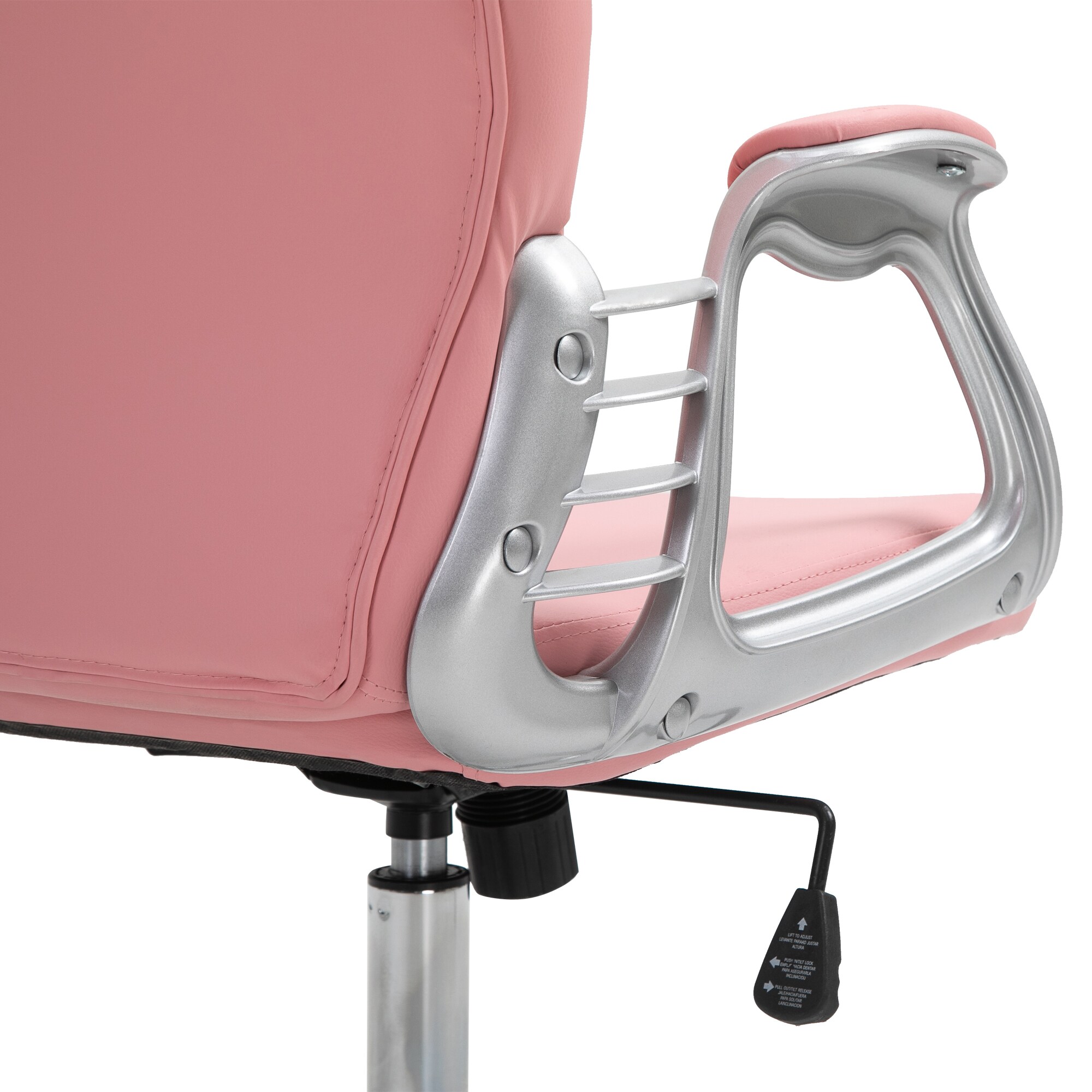 Vinsetto Drehstuhl im eleganten Design rosa 59,5 x 60,5 x 95-105 cm (LxBxH)