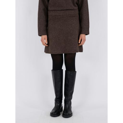 Neo Noir Gisa Striknederdel, Brown Melange, 34