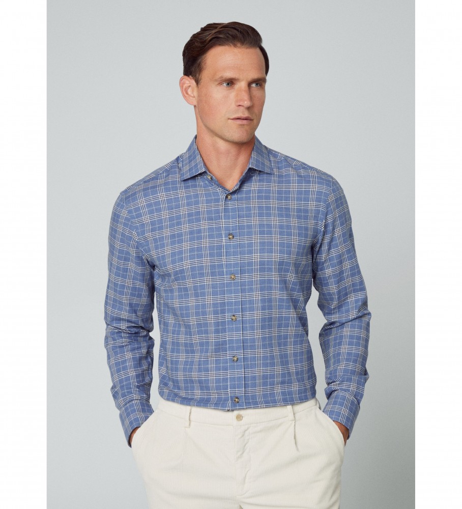 Camisa de flanela leve Hackett azul