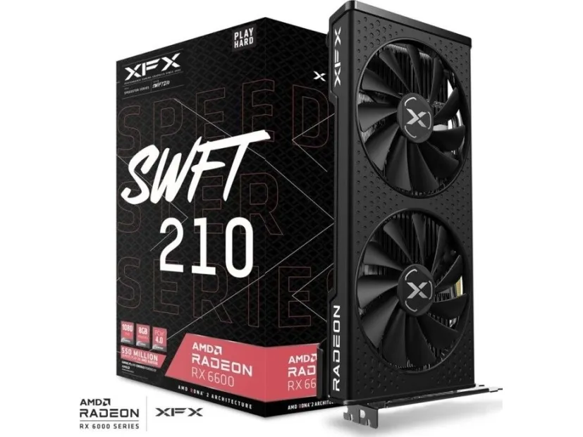 XFX Radeon™ Speedster SWFT210 Radeon RX 6600 - Grafikkort - Radeon™ RX 6600 - 8 GB GDDR6 - PCIe 4.0 x8 - HDMI, 3 x DisplayPort