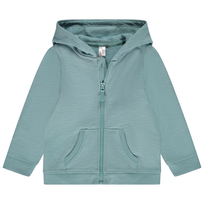 Gilet à capuche en molleton uni pour bébé garçon - Vert