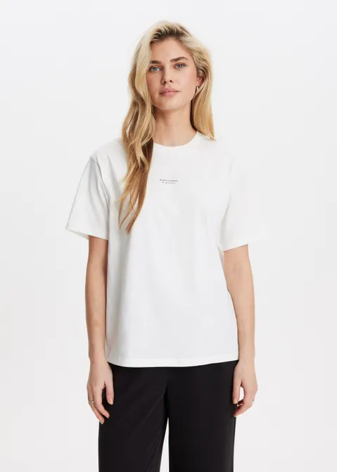 T-shirt met foto print off-white (WIT.IV)