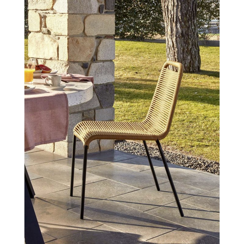Chaise Lambton - corde - pieds acier