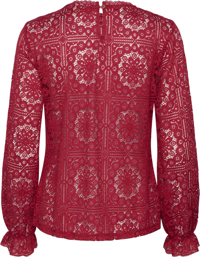 Cream CRTiley Lace Blouse Jester red