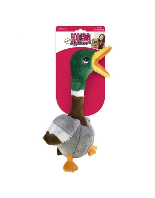 Kong Shakers Honkers Duck - Hondenspeelgoed - Grijs Bruin Groen Large