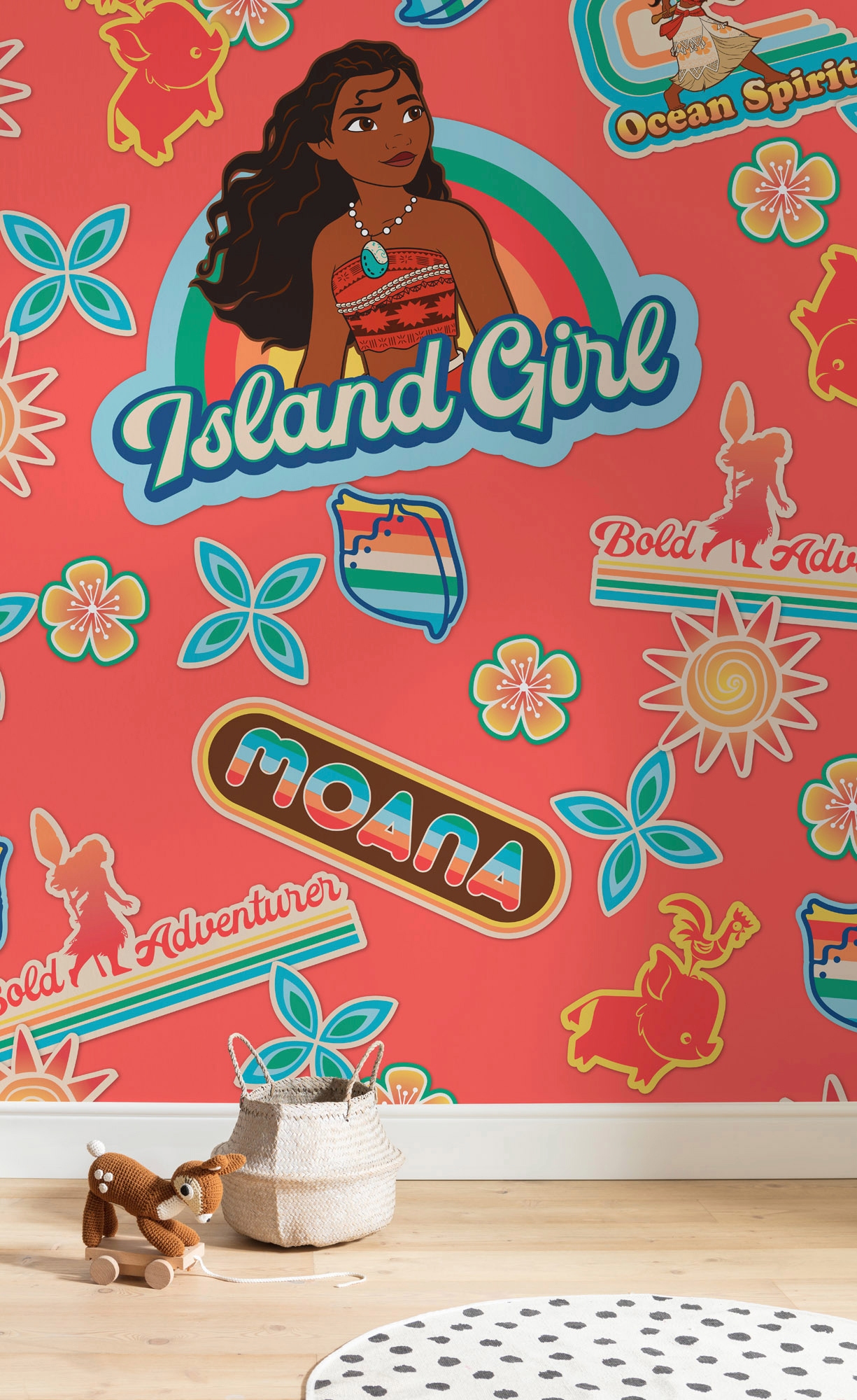 Komar Vliestapete »Digitaldruck Vlies -  Moana Island Girl - Grösse 200 x 280 cm« bedruckt glatt Kinderzimmer