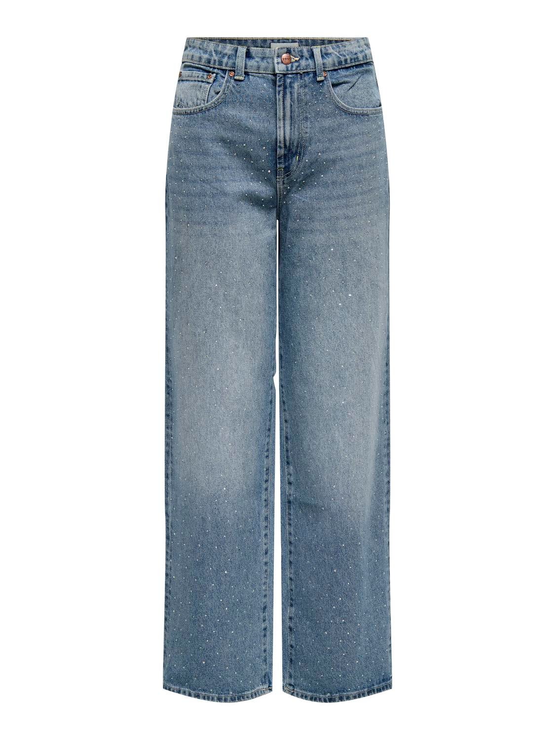 ONLHOPE Hohe Taille Weiter Beinschnitt Jeans Light Blue Denim