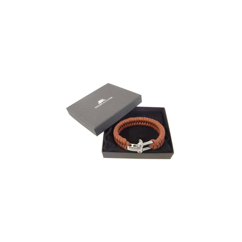 Bracelet, tissé paracorde Marron