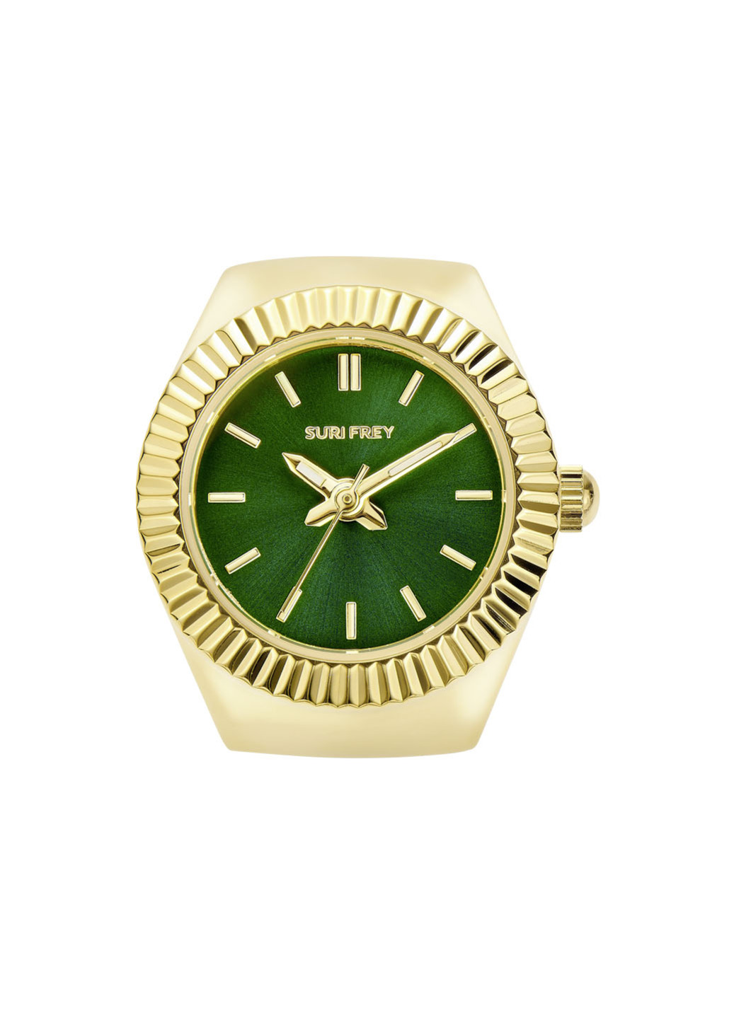 Goldfarbene Quarz-Ringuhr