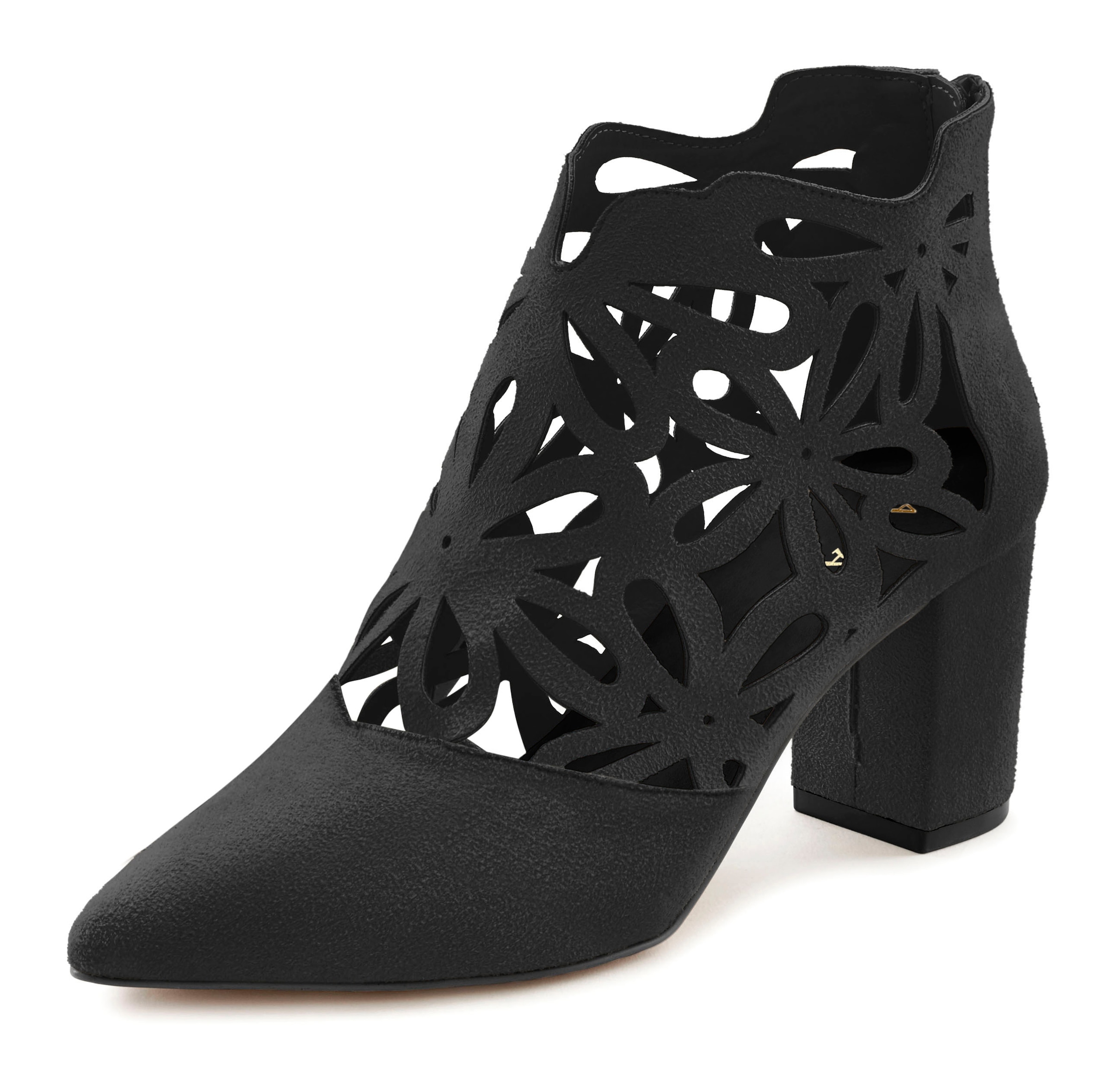 LASCANA High-Heel-Stiefelette  mit femininer Spitze und Blockabsatz, Ankle Boot, Stiefel