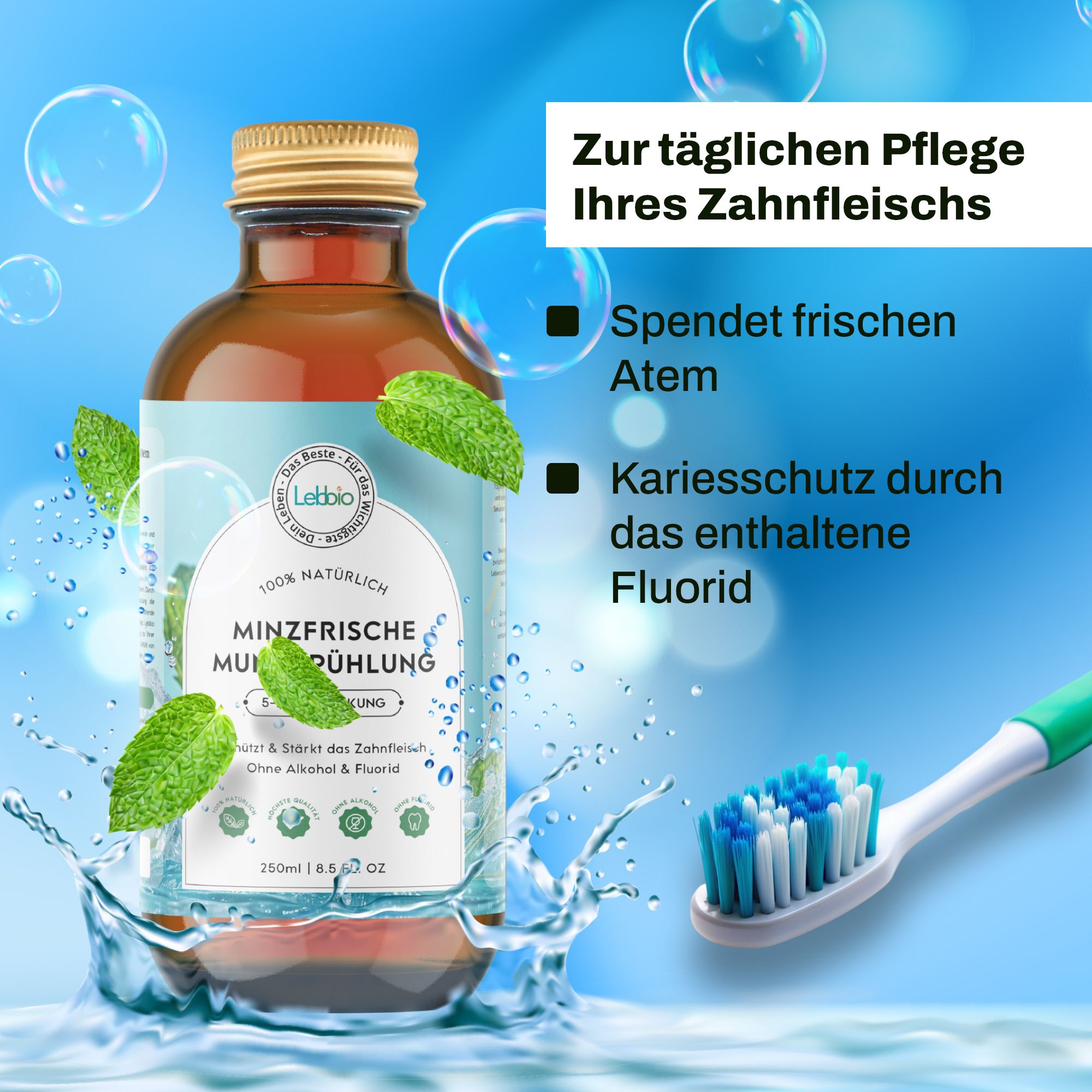 LEBBIO® Minzfrische Mundspülung