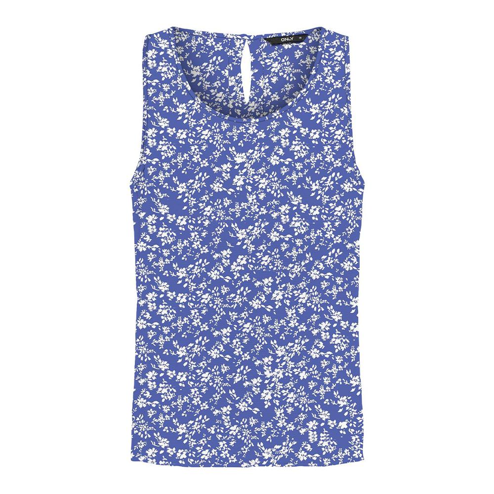 Only T-Shirt Sans Manches Bleu à Motifs Femme Only Nova Life