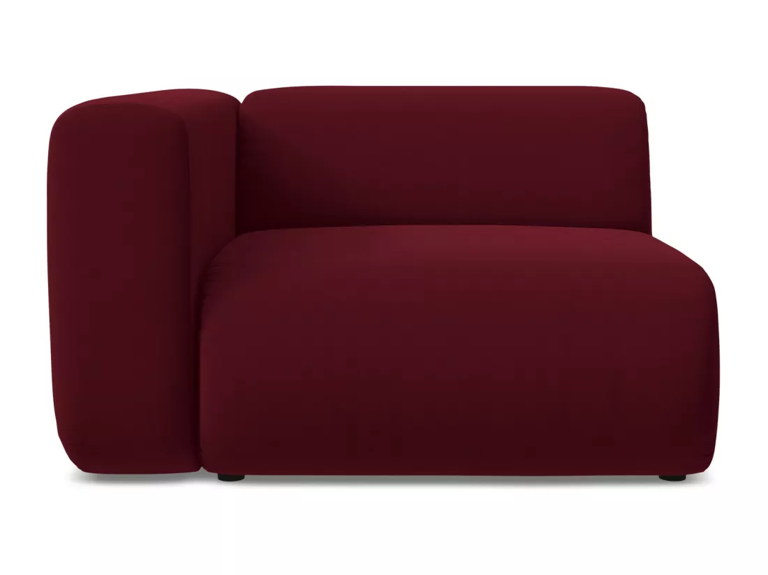 Module avec accoudoirs gauche en velours - bourgogne - EKAHI