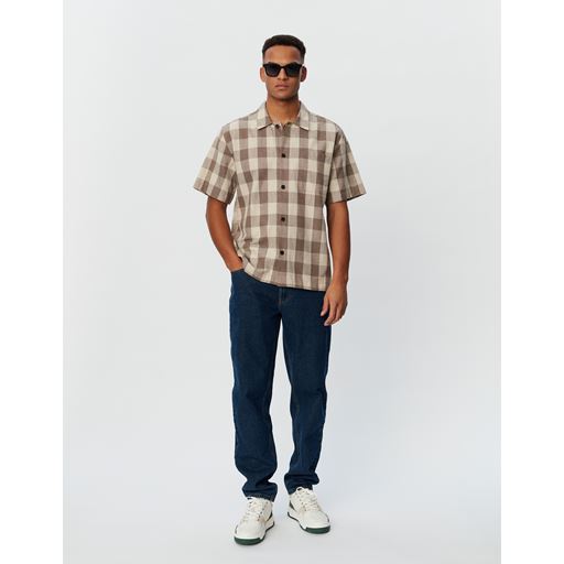 Les Deux Hank Buffalo Skjorte, Mountain Grey/Ivory, L
