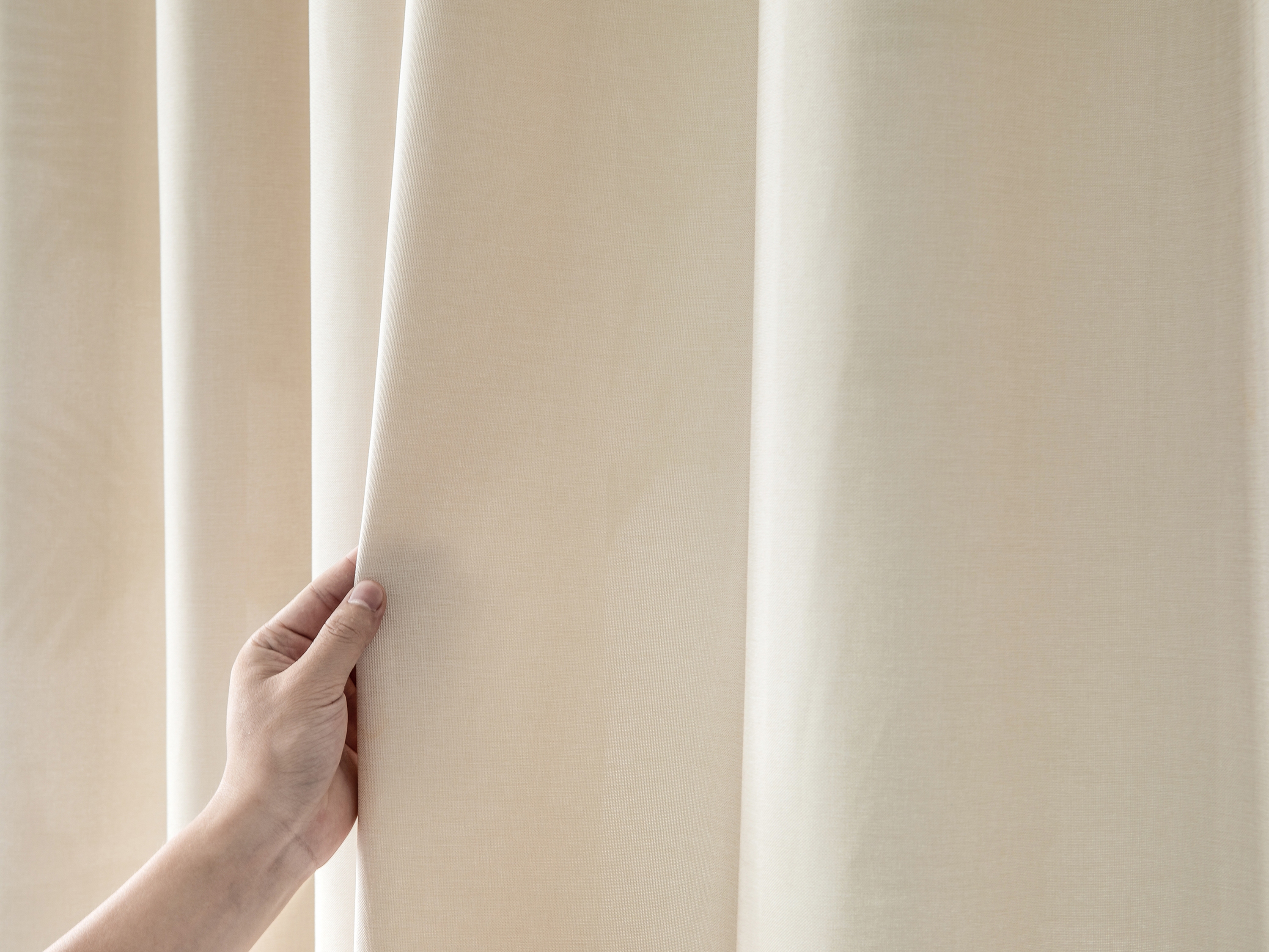 Duschvorhang 182 x 182 cm Leinen beige