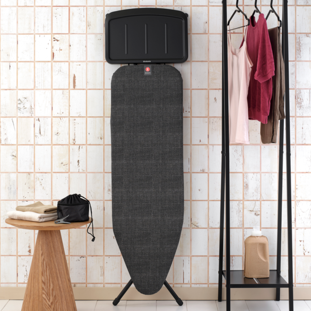 Strijkplank B, 124x38 cm, solide stoomunithouder - Denim Black