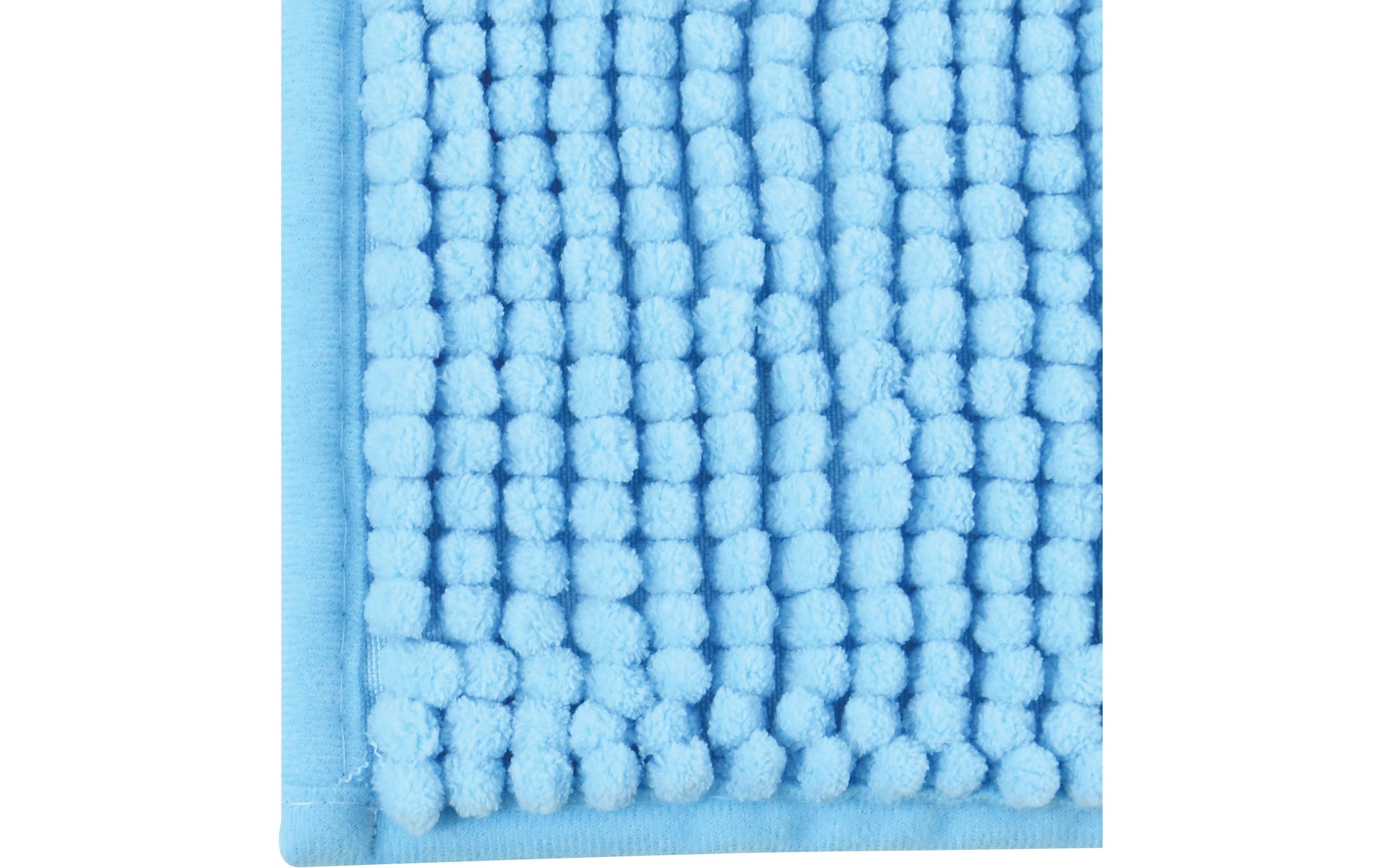 Badteppich Chenille 40 x 60 cm, HellblauBadematte mit rutschfester Unterseite