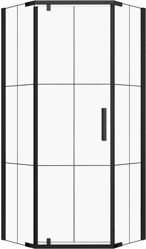 Kerra - Metro - Douchecabine - Zwart - Vijfhoekig 90x90cm - 6mm Veiligheidsglas