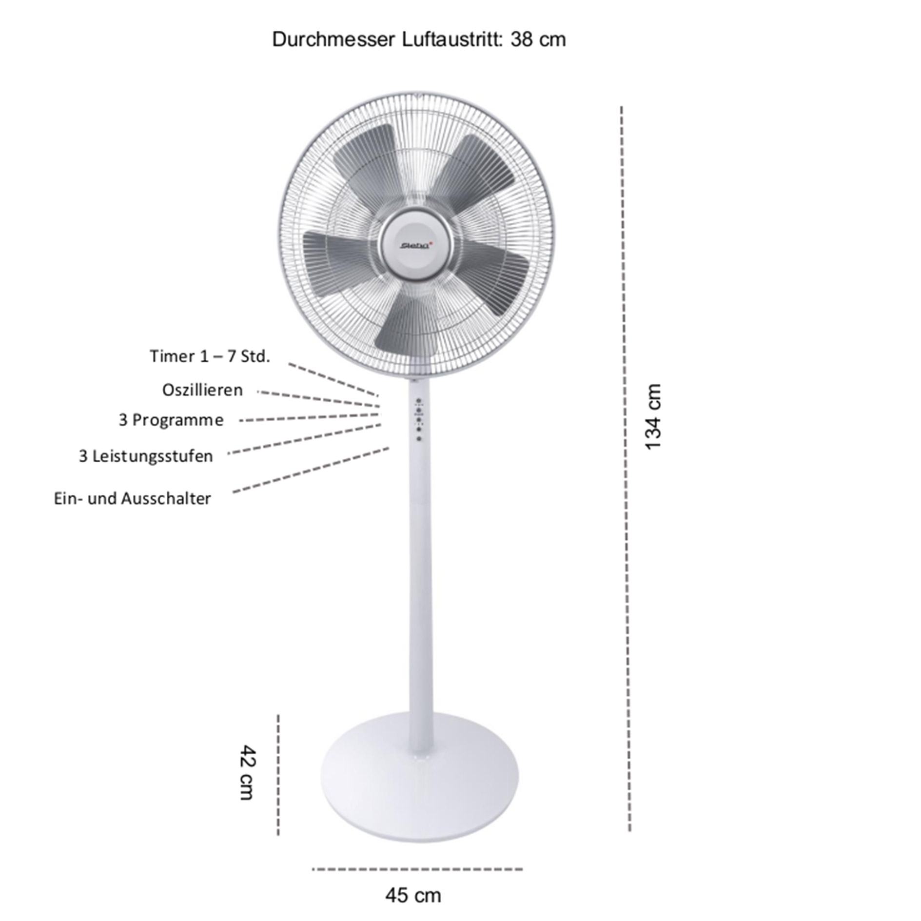 STEBA Standventilator VT 5 - weiß - 3 Leistungsstufen