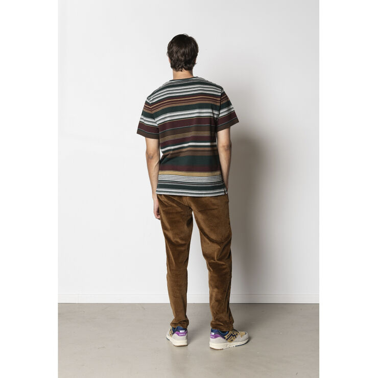 Clean Cut Copenhagen Scott jacquard T-shirt Deep green/dark plum stripe