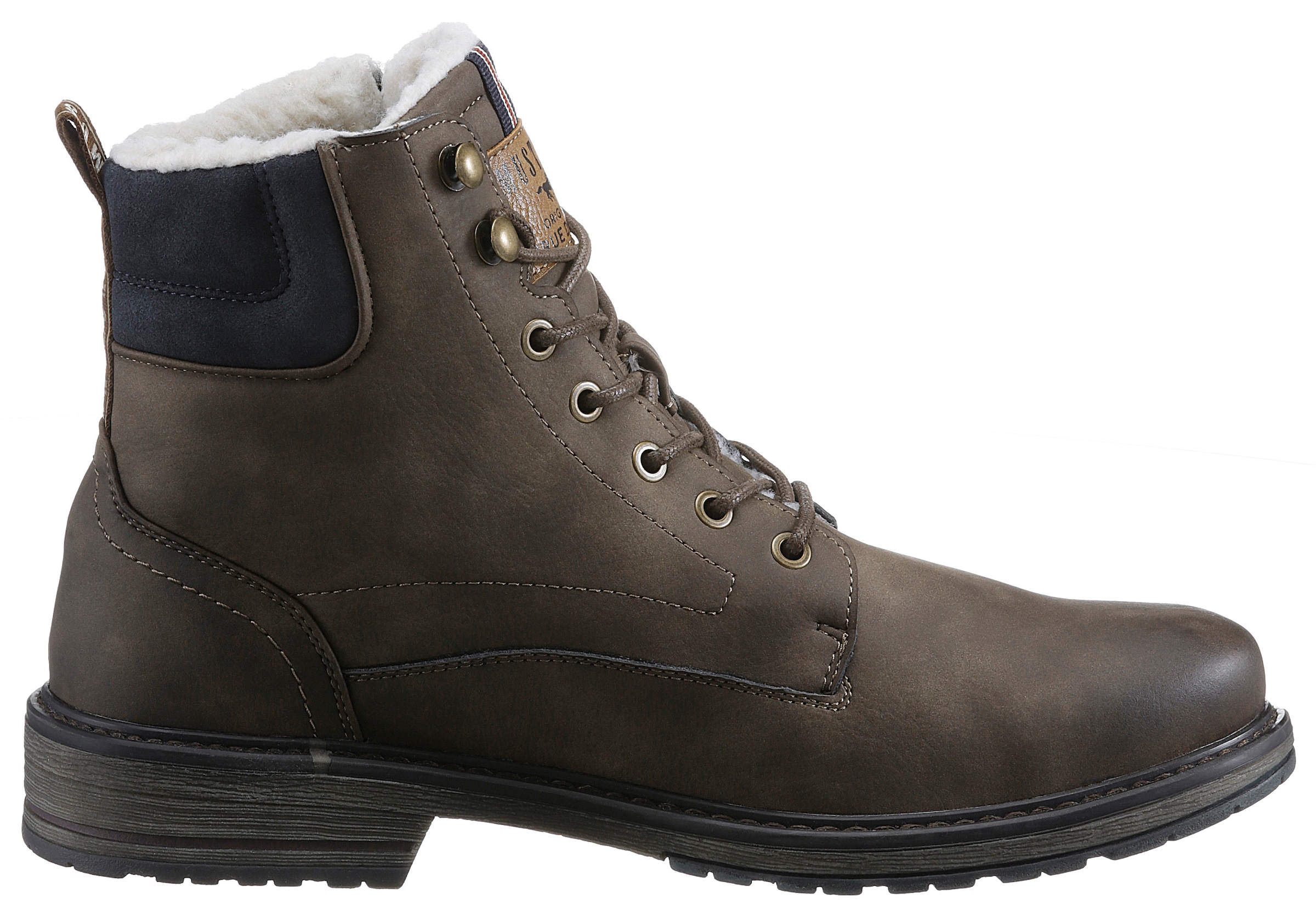 Mustang Shoes Schnürboots  mit seitlichem Reissverschluss für leichteres Schlupfen