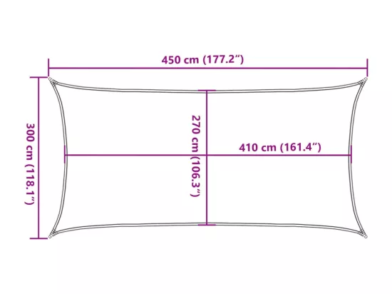 Voile d'ombrage 160 g/m² rectangulaire gris clair 3x4,5 m PEHD