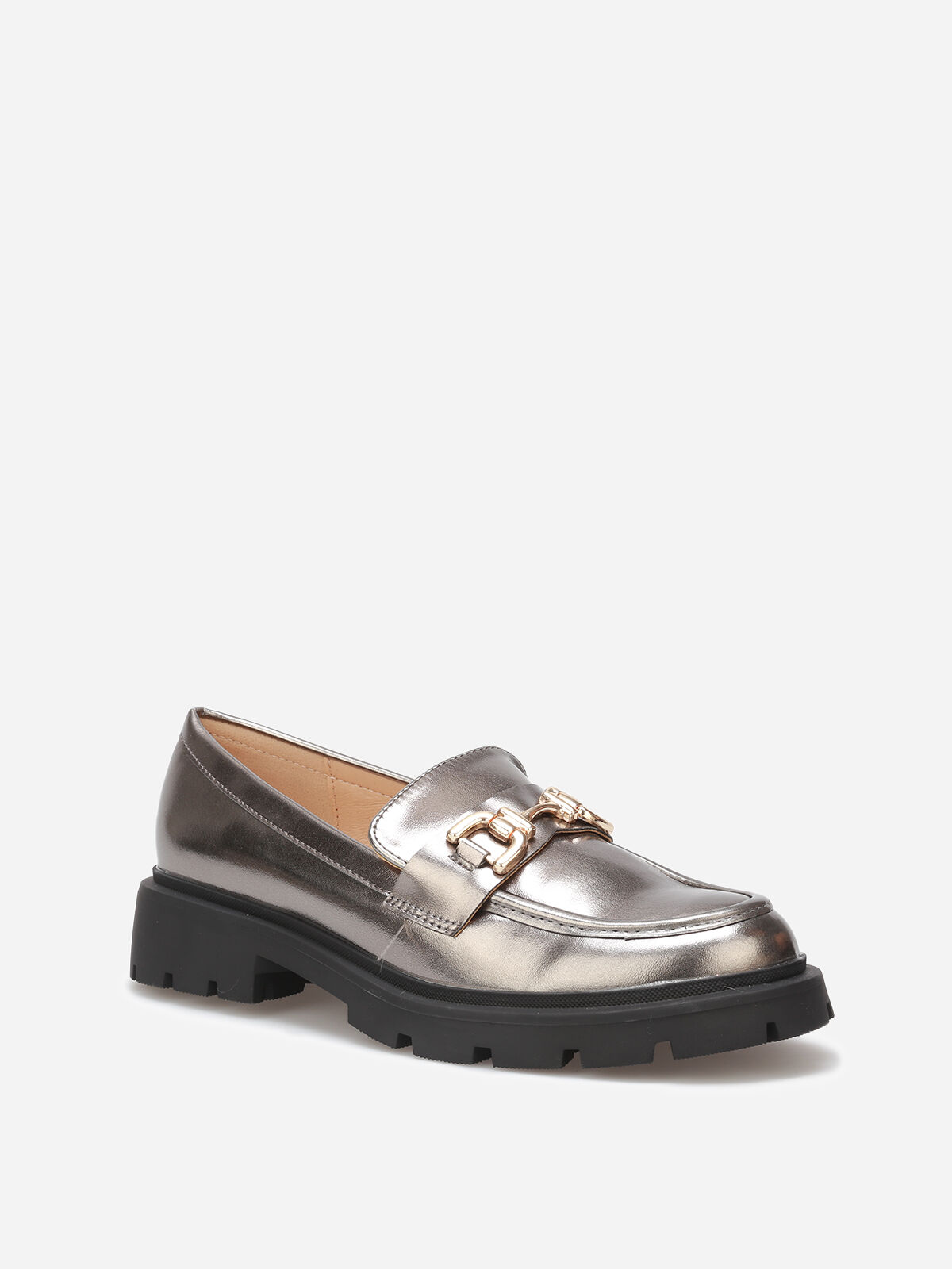 Mocassins chunky à boucle- Gris