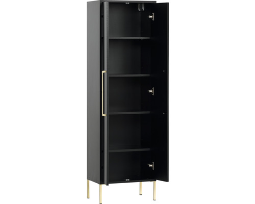 Highboard van Möbelpartner Sarah, afmetingen (B x H x D): 46,2 x 154,7 x 30,1 cm, zwart