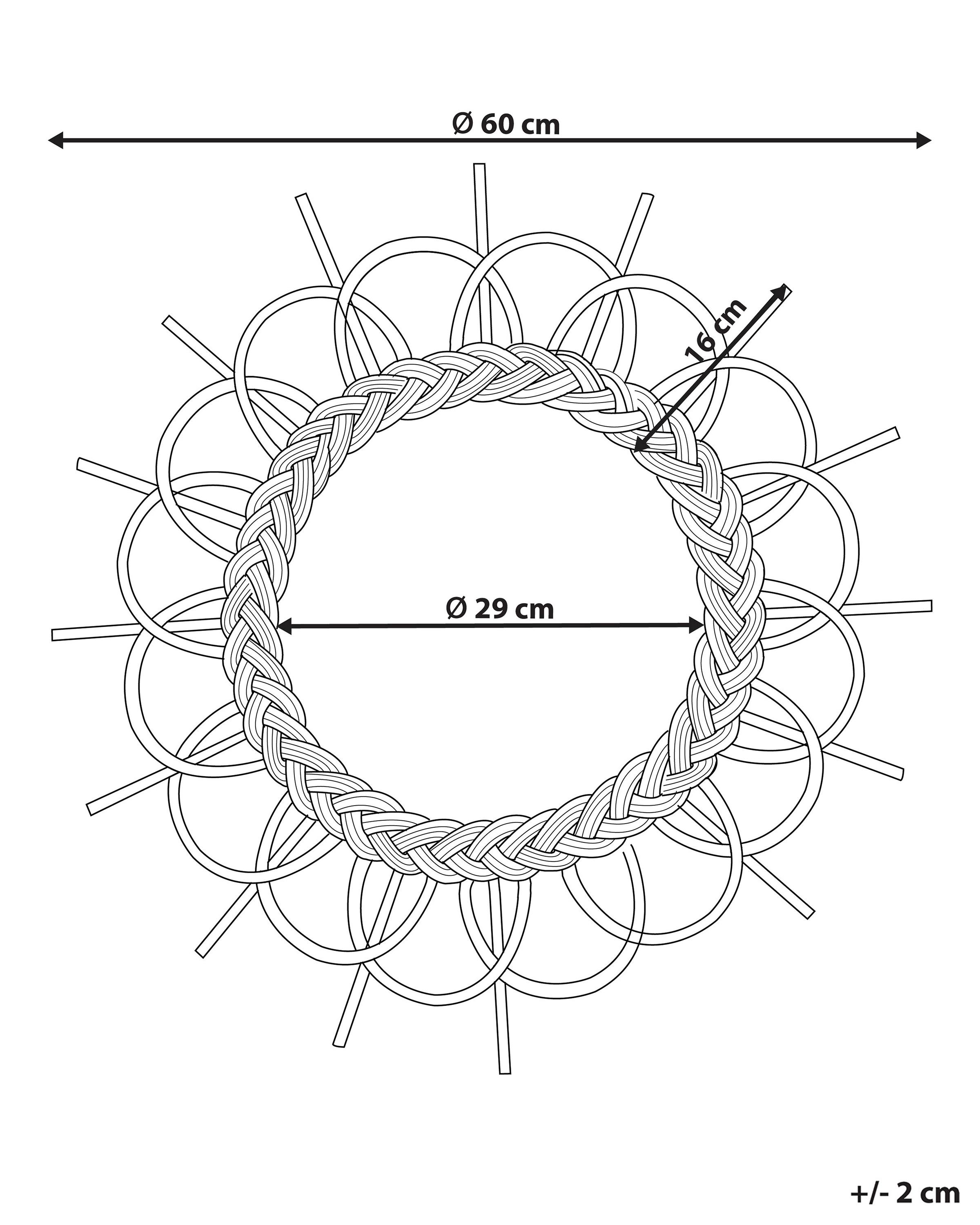 Wandspiegel TELAKIA 60 cm 60 cm Rotan Zwart