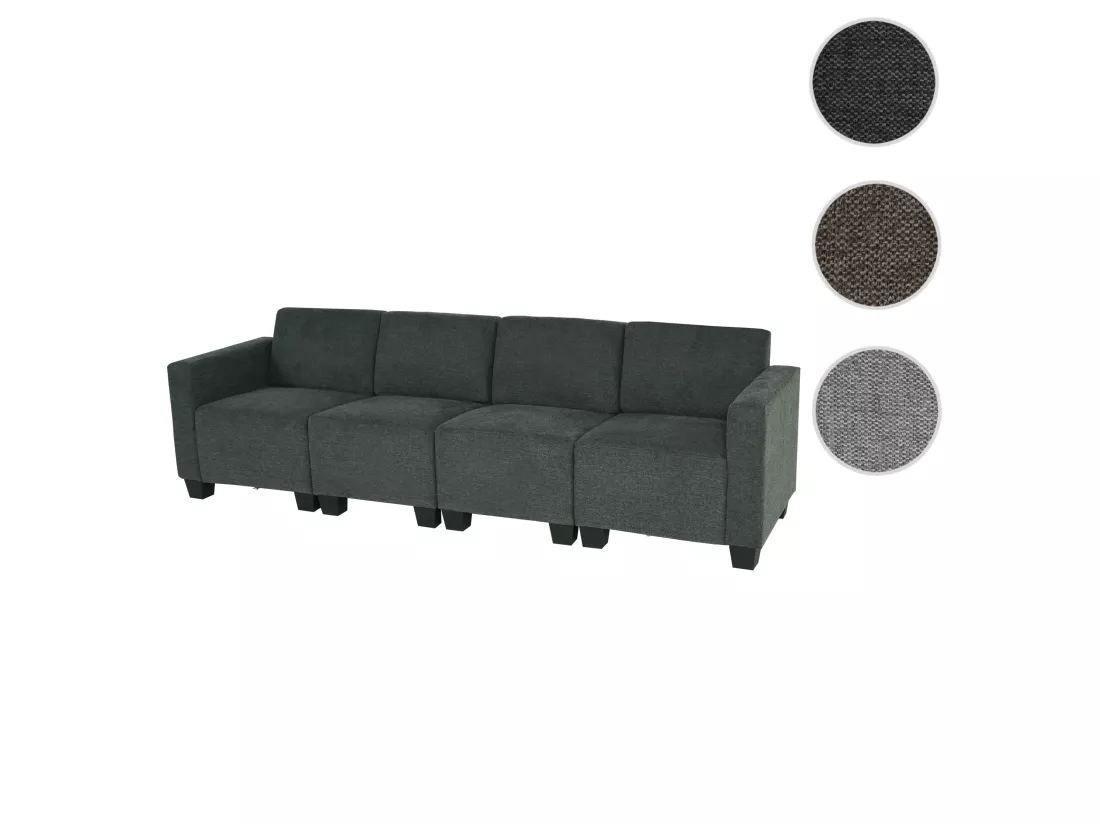 Canapé modulaire 4 places Moncalieri, gris anthracite