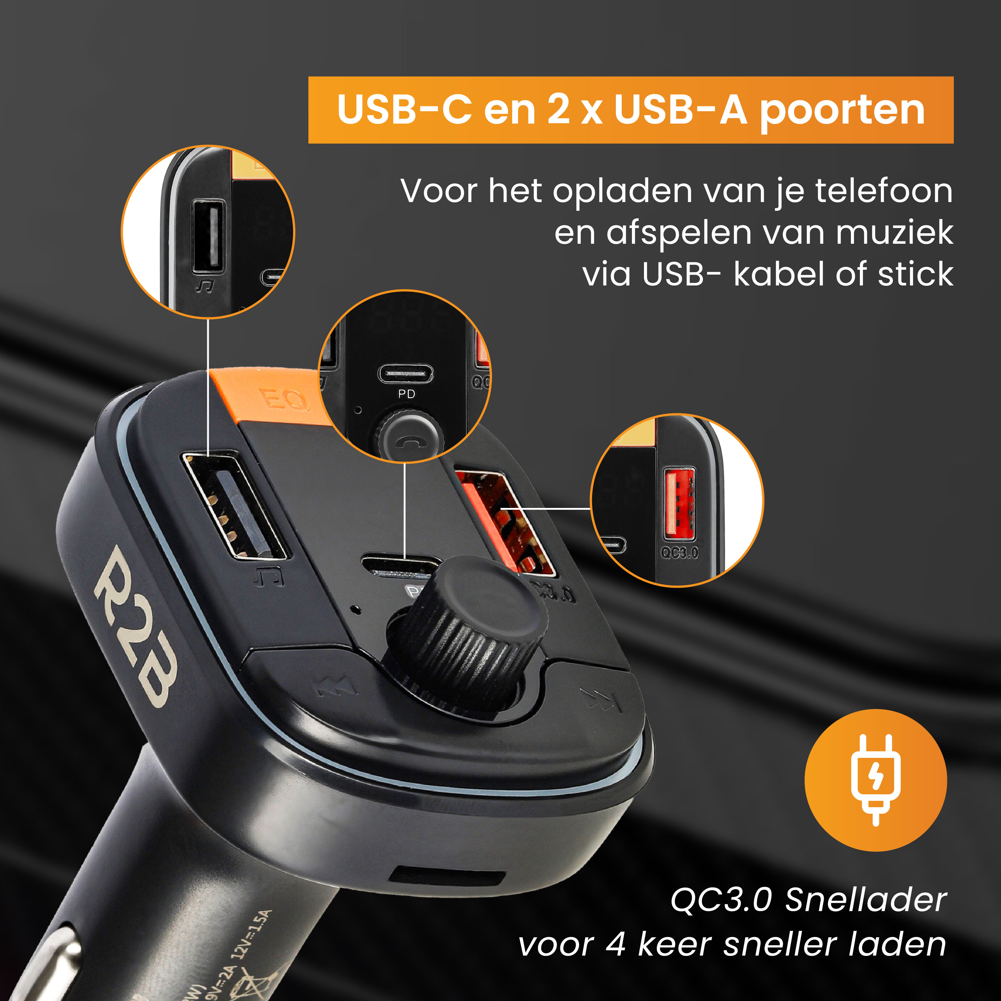 R2B Bluetooth FM transmitter autolader carkit