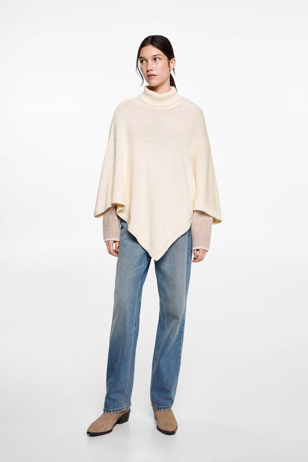 poncho naturel wit
