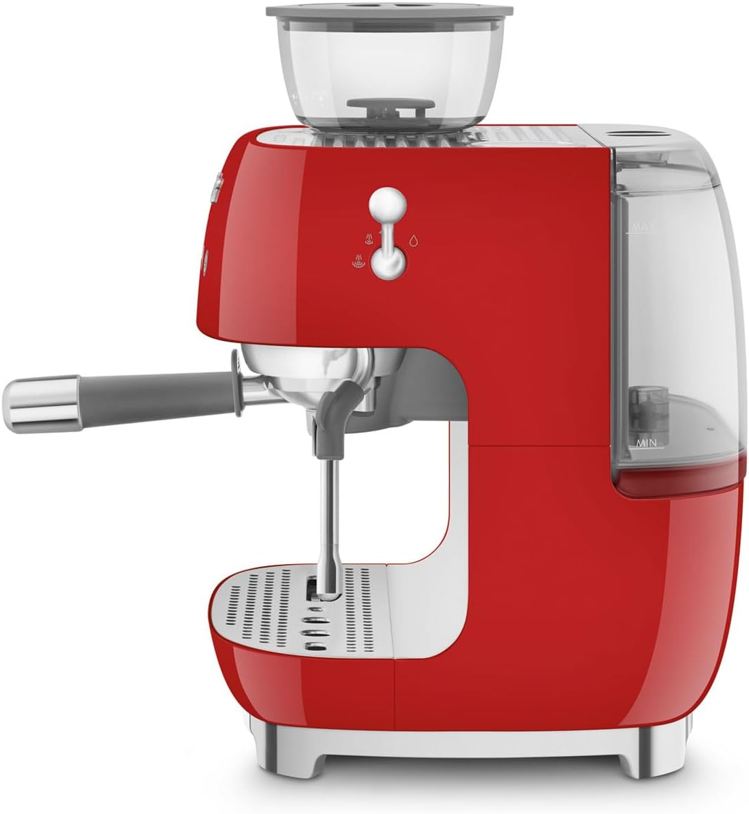 Smeg, Machine à Café Expresso Manuelle EGF03CREU, avec Broyeur à Grain Intégré, Thermoblock, 4 Niveaux de Température, Buse Vapeur et Manomètre, Réservoir 1 L, Dimensions Compactes, 1350W, Crème