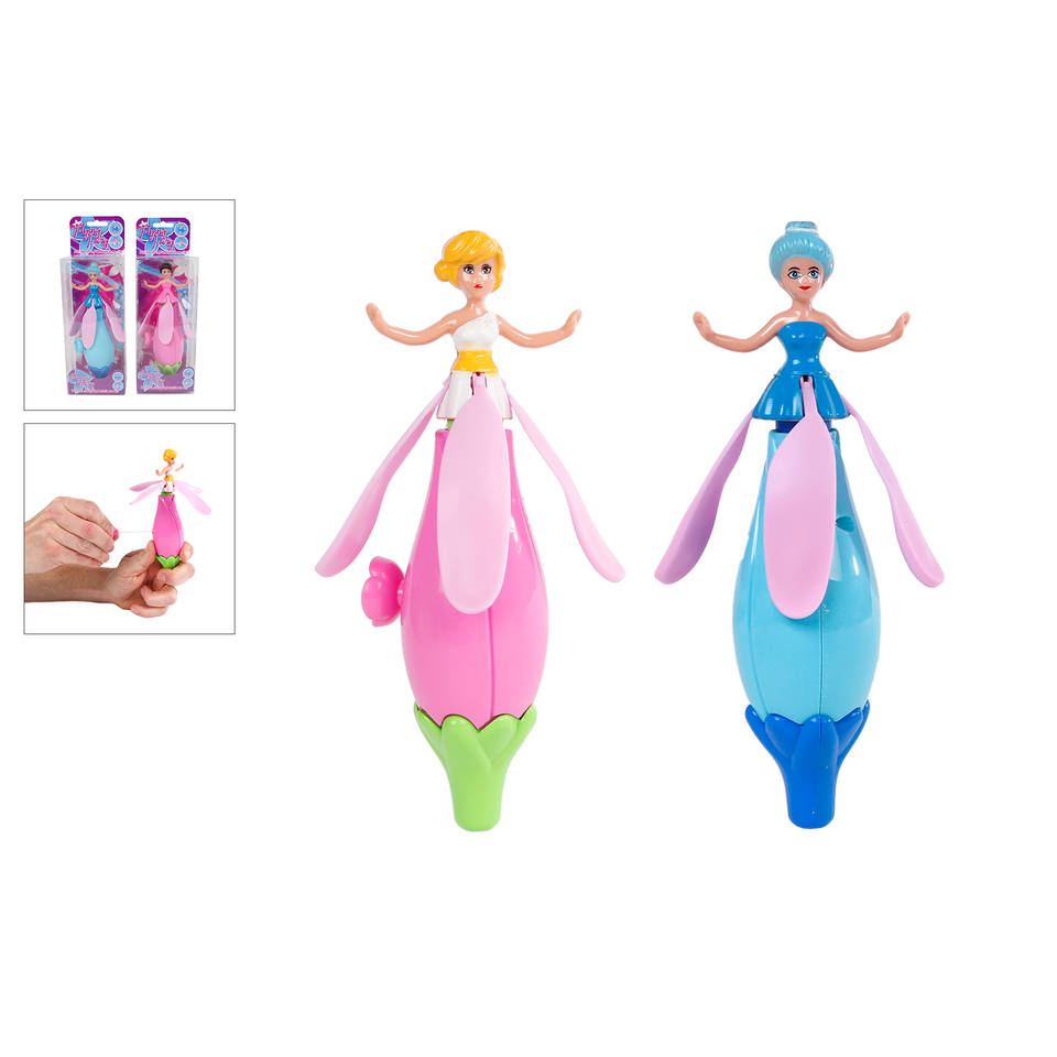 Vliegende fee met trektouwtje - 18 cm