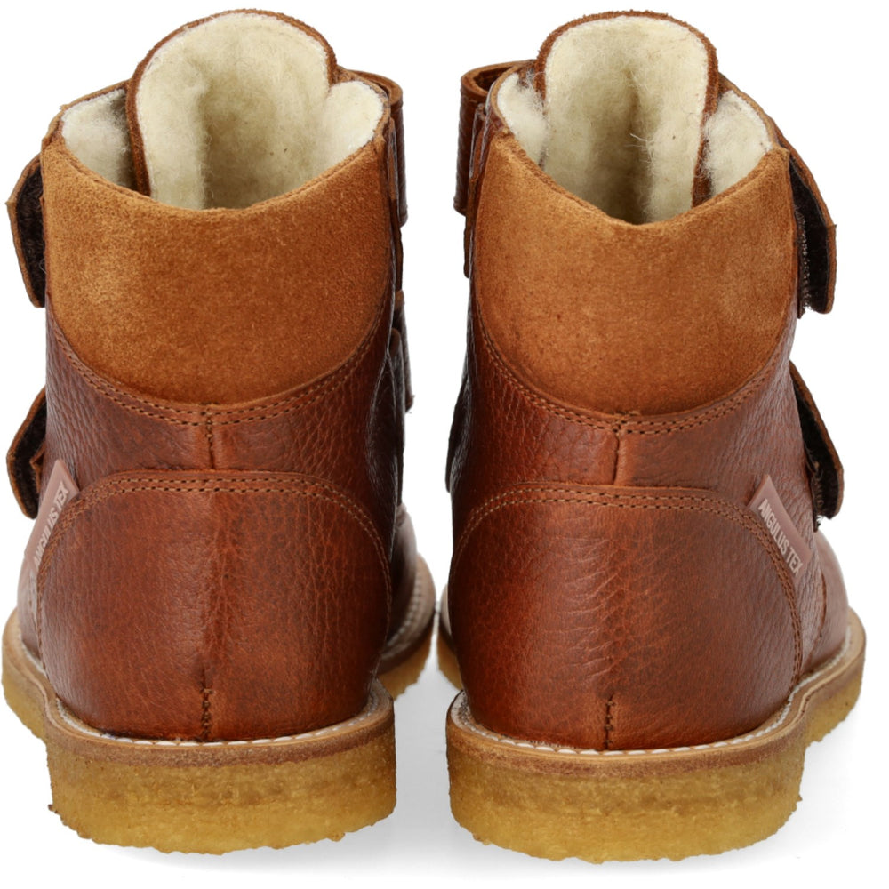 Køb Angulus Cognac/Cognac Glitter/Mustard TEX-støvle Med Funklende Glitterhjerter