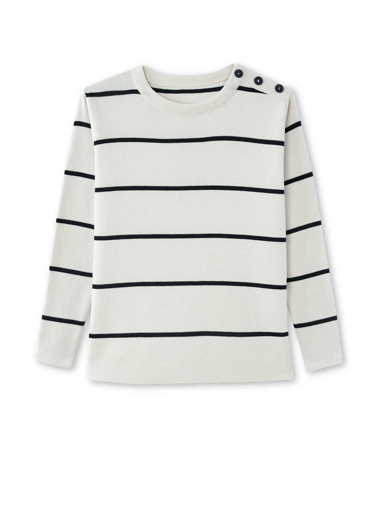 Pull marinière boutonné épaule