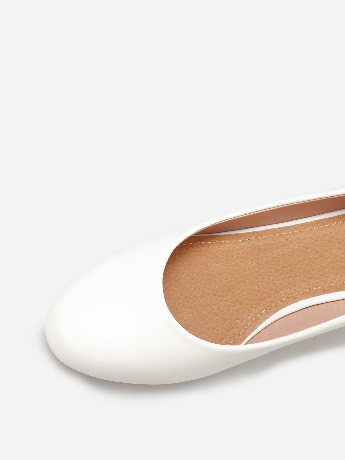 Ballerines compensées à bout rond grandes tailles- Blanc